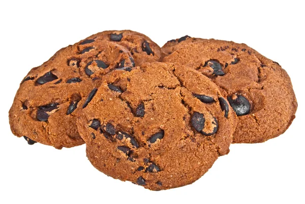 Chocolate Chip Cookies isoliert auf weißem Hintergrund — Stockfoto