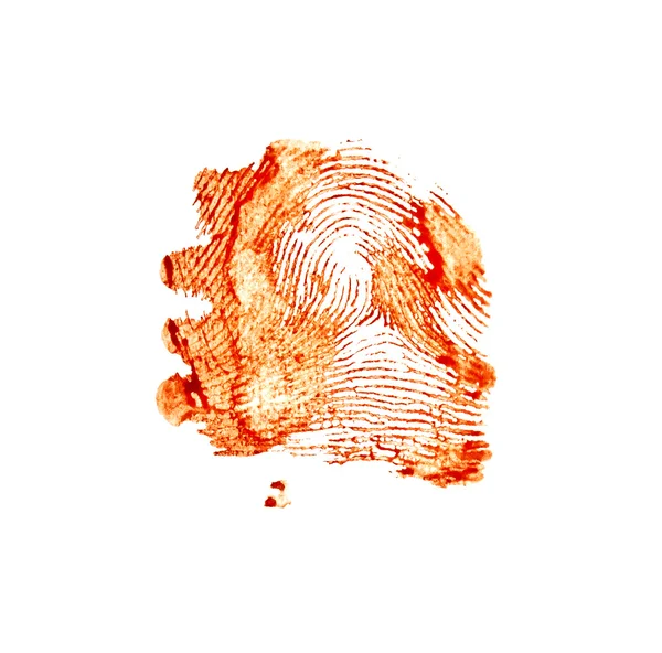 Véres vörös ujjlenyomat elszigetelt fehér background — Stock Fotó