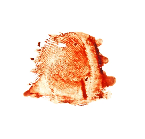 血まみれの白い背景で隔離赤い指紋 — ストック写真