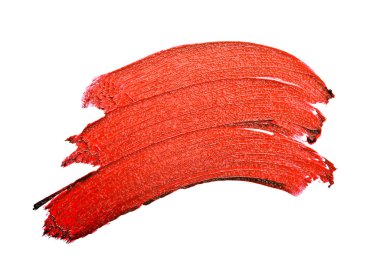 Beyaz zemin üzerine kırmızı renk ruj konturu