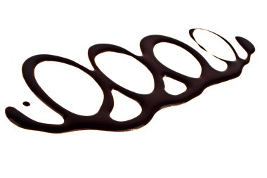 Beyaz arka plan üzerinde izole sıvı koyu çikolata
