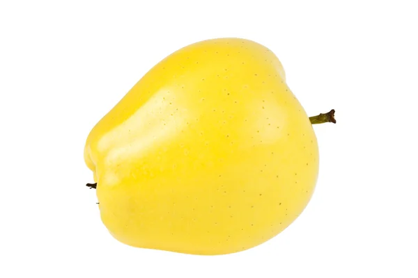 Maçã amarela madura isolada sobre fundo branco — Fotografia de Stock