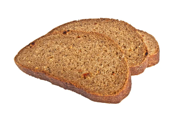 孤立在白色背景上的新鲜切片的黑麦面包面包 — 图库照片