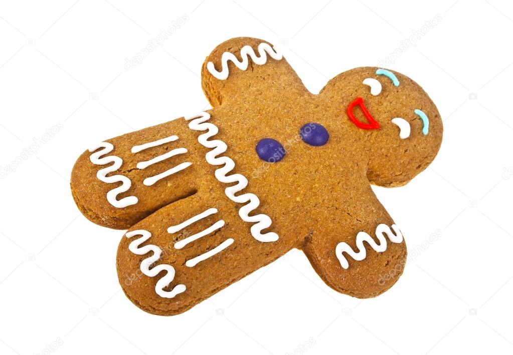 Gingerbread man, gingerbread on white background