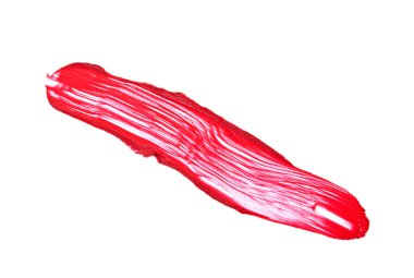 Beyaz zemin üzerine kırmızı renk ruj konturu