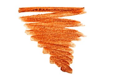 Turuncu renk ruj kontur beyaz arka plan üzerinde