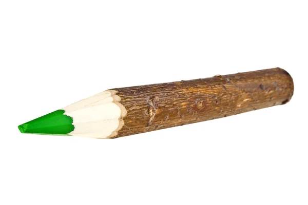 Φλοιός καλύπτονται υποκατάστημα χρωματιστό μολύβι που απομονώνονται σε λευκό φόντο — Φωτογραφία Αρχείου