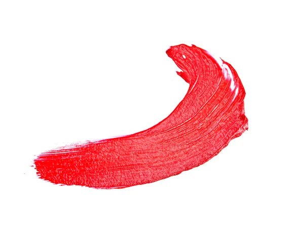 흰색 바탕에 붉은 색 립스틱 스트로크 — 스톡 사진