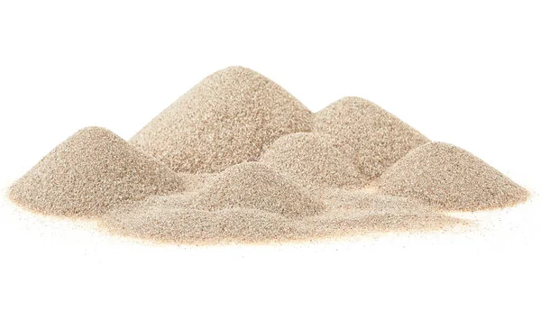 Heap Öken Sand Isolerad Vit Bakgrund Sanddyner Högen Torr Öken — Stockfoto