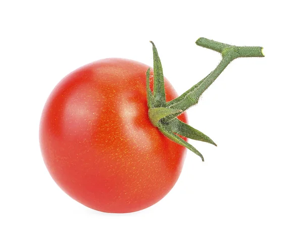 Tomate Cereja Maduro Isolado Sobre Fundo Branco Tomate Ramo Com — Fotografia de Stock