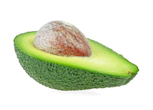 Grüne Halbe Avocado Isoliert Auf Weißem Hintergrund Leckere Reife Avocados — Stockfoto