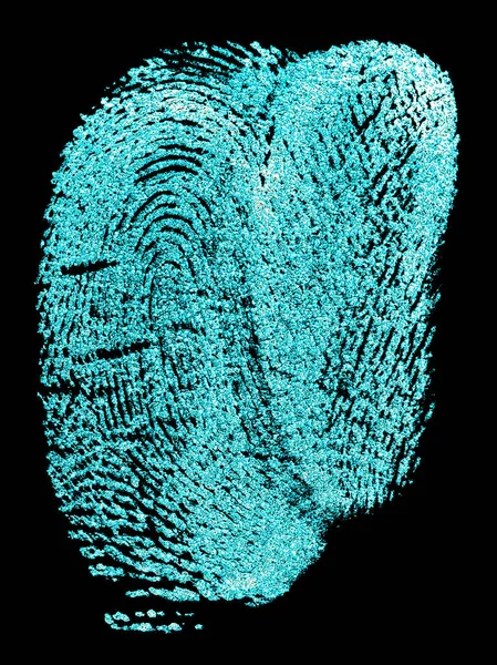 Fingerprint Biometric Identity Approval Fingerprint Black Background Fingerprint Ultraviolet Lamp — Stock Photo, Image