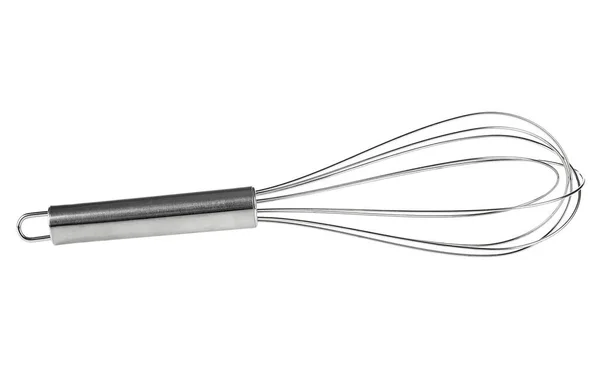 Stainless Balloon Whisk Isolated White Background Stainless Steel Egg Beater — Stock Photo, Image