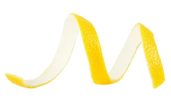 Свежая Лимонная Кожа Белом Фоне Здоровая Пища Лимонная Кожура Лимонный — стоковое фото