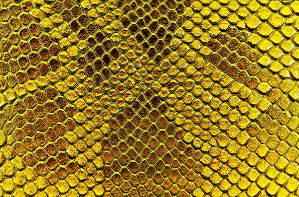 Reptile exotic leather. Yellow snake skin background. Python skin texture.