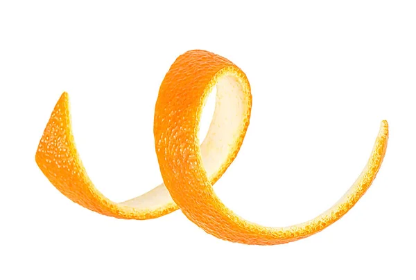 Citrusvruchten Schil Geïsoleerd Een Witte Achtergrond Oranje Huid — Stockfoto