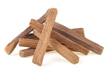 Small heap of sandalwood sticks isolated on a white background. Chandan or sandalwood. clipart