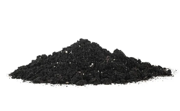 Soil Pile Isolated White Background Dirt Pile Black Earth — Stock Photo, Image