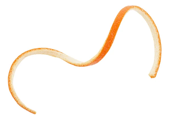 Вид Сверху Апельсиновой Корки Изолированной Белом Фоне Свежий Оранжевый Поворот — стоковое фото
