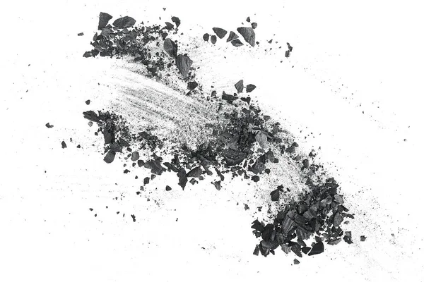 Активований Вугільний Порошок Маски Обличчя Частинки Чорного Вугілля Білому Тлі — стокове фото
