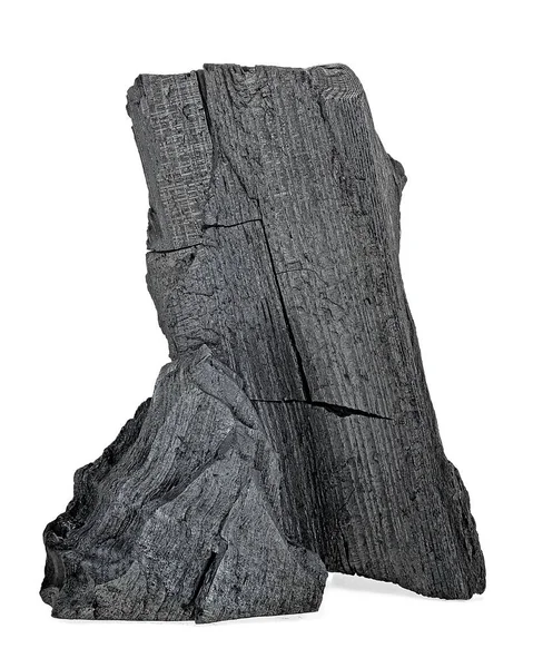 Natural Wood Charcoal Isolated White Background Hard Wood Charcoal Two — 스톡 사진