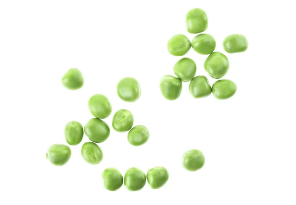 Top View Young Green Peas Isolated White Background Fresh Peas — Stock Fotó