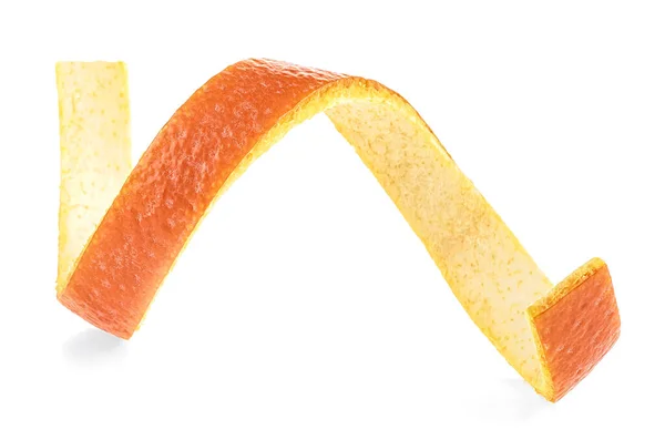 Fehér Alapon Izolált Friss Narancs Gyümölcs Citrushéj — Stock Fotó