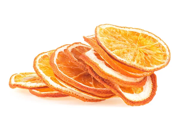 Dried Orange Slices Isolated White Background Orange Fruit Chips — Stock Photo, Image