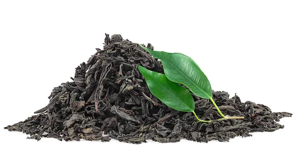 Куча Сушеных Свежих Чайных Листьев Белом Фоне Цейлонский Чай — стоковое фото