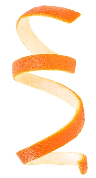 Vertical Image Orange Twist Isolated White Background Citrus Fruit Orange — Stock Photo, Image