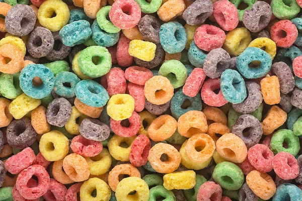 Background Colorful Cereal Colorful Breakfast Food Colorful Cereal Loop Rings — Stock Photo, Image