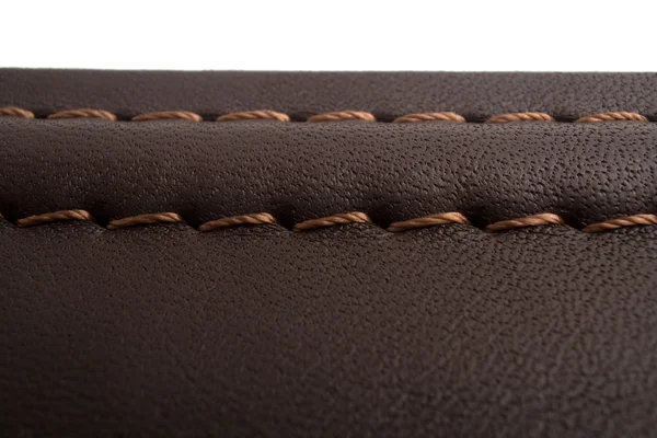 Leather with seam, belt background — Stock Photo, Image