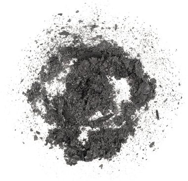 Beyaz arka planda izole edilmiş yanmış kağıt parçaları yığını, üst manzara. Kağıdın külleri..