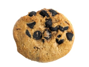 Beyaz arkaplanda izole edilmiş çikolatalı kurabiye