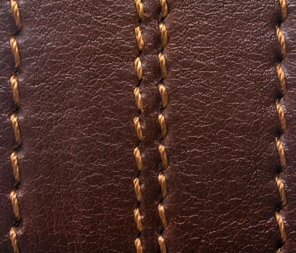 Leather with seam, belt background — Stock Photo, Image
