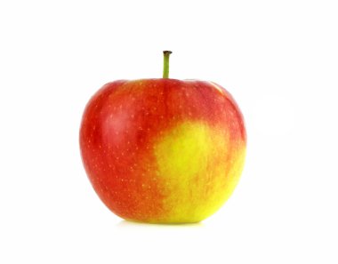 Beyaz arkaplanda kırmızı elma