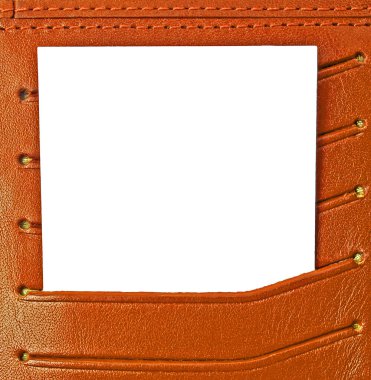 Örnek kartvizit açık deri tutucu üzerinde beyaz ba izole