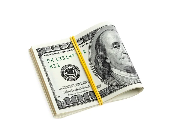Αμερικανικά δολάρια, που απομονώνονται σε λευκό φόντο — Φωτογραφία Αρχείου