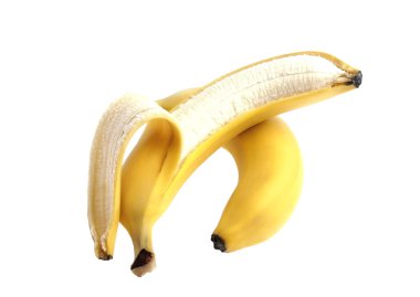 Beyaz arka planda izole edilmiş iki muz