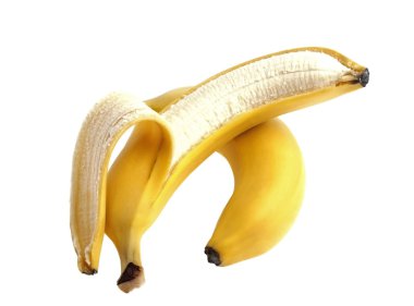 Beyaz arka planda izole edilmiş iki muz