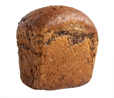 Kimyon, beyaz arka plan üzerinde izole ile lezzetli çavdar ekmeği