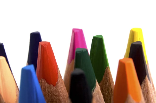 Кольорові олівці макрос, освіта — стокове фото