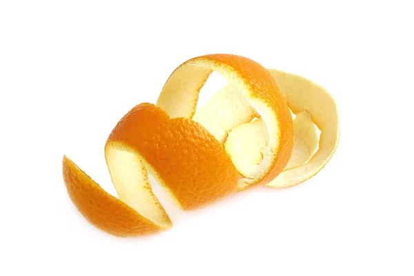 Cáscara de naranja sobre fondo blanco — Foto de Stock