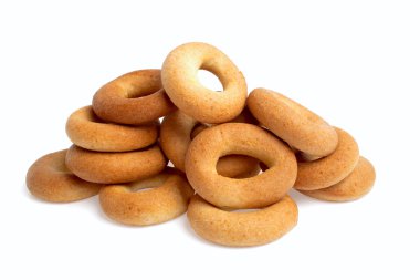 Beyaz bir arka plan üzerinde izole Mısır simit