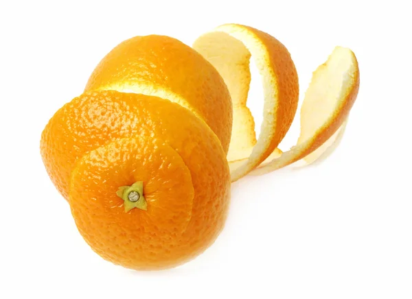 Orange peel against white background — Stock Photo, Image