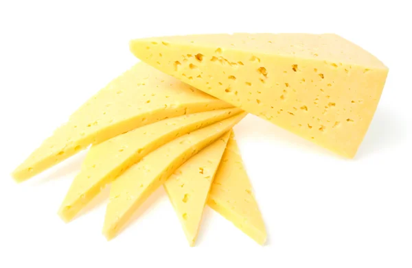 Käse isoliert auf weißem Hintergrund — Stockfoto