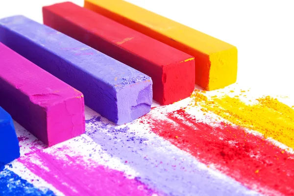 Kleurrijke krijt pastels, onderwijs — Stockfoto