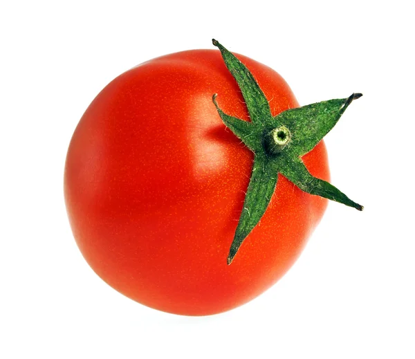 Rote Tomate isoliert auf weißem Hintergrund — Stockfoto