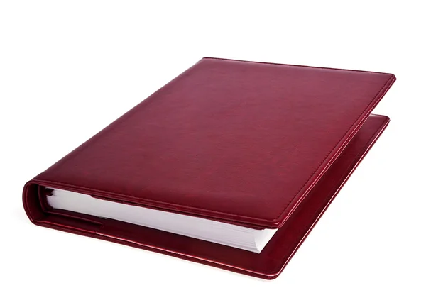 皮革的日记，在白色背景上孤立 — 图库照片