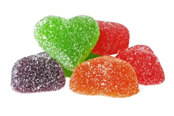 Jujube - caramelle alla gelatina colorate a forma di cuore — Foto Stock